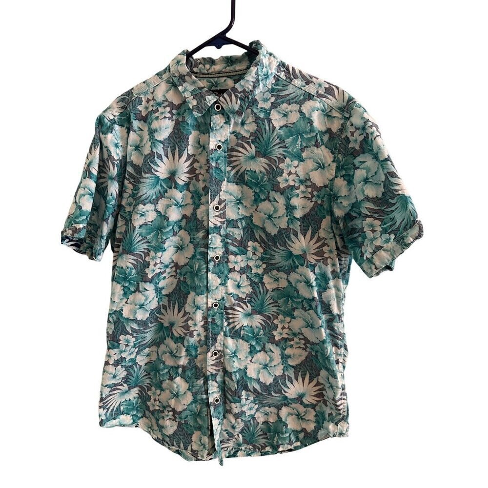 Dirty Laundry Blue and Green Floral Hawaiian Shirt